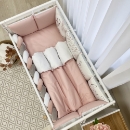 Set lenjerie patut bebe 7 piese Bambi roz (9)